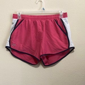 Underarmour heat gear athletic pink workout shorts size L